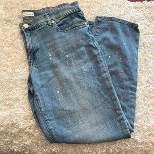 LOFT Boyfriend Paint Splatter Relaxed Fit Jeans Women's Size 30/10